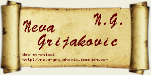 Neva Grijaković vizit kartica